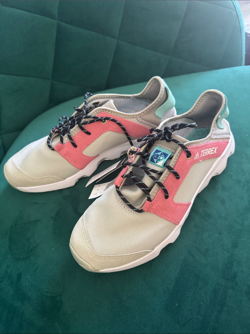 adidas TERREX Trail Sneakers in Coral, Sage & Light Gray